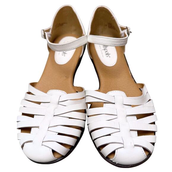 NWOT Women's Softspots Pillowtop Tech White Leather Tatianna Heel Sandal-Size 9 - Picture 2 of 10